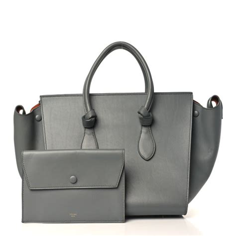 CELINE Natural Calfskin Large Tie Knot Tote Grey